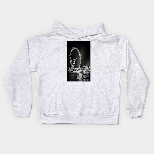 London Eye at Night Kids Hoodie by JuliaGeens